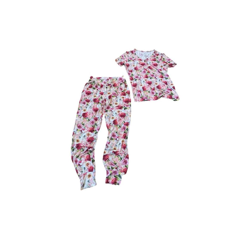 Posh Peanut Womens Pajama luxe loungewear two‎ piece Floral pattern small H93